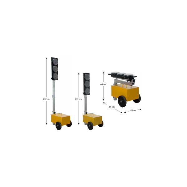 Impianto semaforico mobile a led sisas con centraline