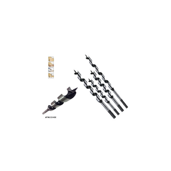 Kit Mecchie elicoedali scanalatura rossa milwaukee (Punte elicoedali per legno)