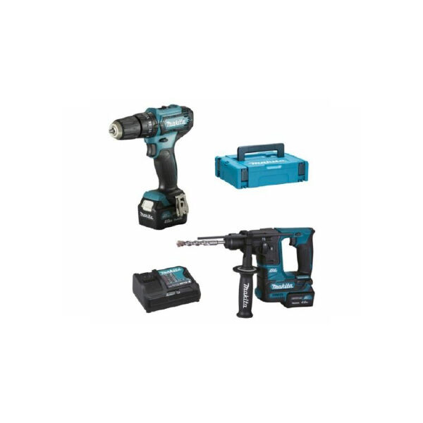 Makita CLX235SMJ - Kit Tassellatore HR166D + Trapano avvitatore HP333d + 2batt. 4A