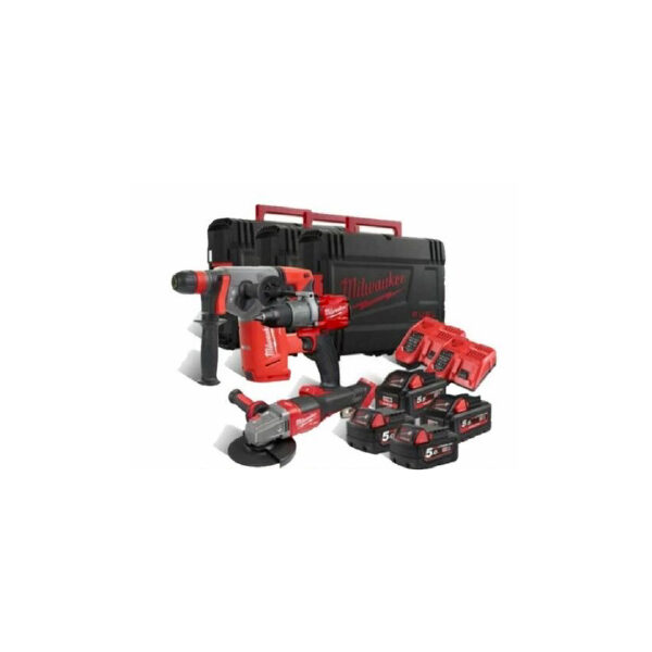 Kit Power pack M18 FPP3F554X smerigliatrice, trapano avvitatore + tassellatore