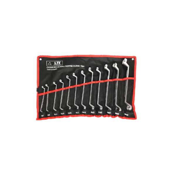 Set Assortimento 12 Pezzi Chiavi Poligonali Doppie Curvate